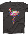 Christmas Flamingo T-Shirt | Festive Flamingo Wrapped in Lights Tee