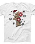Ho Ho Ho Christmas T-Shirt | Festive Leopard and Plaid Holiday Tee