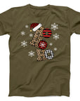 Ho Ho Ho Christmas T-Shirt | Festive Leopard and Plaid Holiday Tee