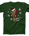 Ho Ho Ho Christmas T-Shirt | Festive Leopard and Plaid Holiday Tee