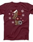 Ho Ho Ho Christmas T-Shirt | Festive Leopard and Plaid Holiday Tee