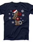 Ho Ho Ho Christmas T-Shirt | Festive Leopard and Plaid Holiday Tee