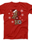 Ho Ho Ho Christmas T-Shirt | Festive Leopard and Plaid Holiday Tee