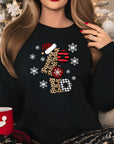 Ho Ho Ho Christmas Jumper | Festive Plaid and Leopard Print Design