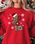 Ho Ho Ho Christmas Jumper | Festive Plaid and Leopard Print Design