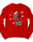 Ho Ho Ho Christmas Jumper | Festive Plaid and Leopard Print Design