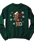 Ho Ho Ho Christmas Jumper | Festive Plaid and Leopard Print Design