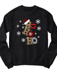 Ho Ho Ho Christmas Jumper | Festive Plaid and Leopard Print Design