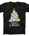 Meowy and Bright Christmas T-Shirt | Cute Cat Holiday Tee