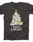 Meowy and Bright Christmas T-Shirt | Cute Cat Holiday Tee