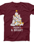 Meowy and Bright Christmas T-Shirt | Cute Cat Holiday Tee