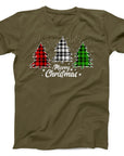 Plaid Christmas Trees T-Shirt | Festive Buffalo Check Holiday Tee