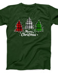 Plaid Christmas Trees T-Shirt | Festive Buffalo Check Holiday Tee