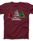 Plaid Christmas Trees T-Shirt | Festive Buffalo Check Holiday Tee