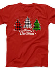Plaid Christmas Trees T-Shirt | Festive Buffalo Check Holiday Tee