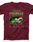 Merry Fishmas Christmas T-Shirt | Funny Festive Fishing Tee