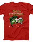Merry Fishmas Christmas T-Shirt | Funny Festive Fishing Tee