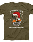 Naughty List Cool Dog Christmas T-Shirt | Funny Festive Dog Tee
