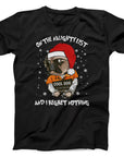 Naughty List Cool Dog Christmas T-Shirt | Funny Festive Dog Tee