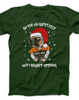 Naughty List Cool Dog Christmas T-Shirt | Funny Festive Dog Tee