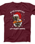 Naughty List Cool Dog Christmas T-Shirt | Funny Festive Dog Tee