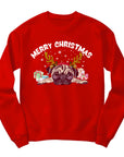 Merry Christmas Pug Jumper | Cute Pug with Antlers Design