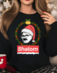 Funny Shalom Christmas Jumper | Festive Wreath and Santa Hat Design