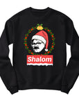 Funny Shalom Christmas Jumper | Festive Wreath and Santa Hat Design
