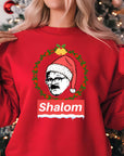 Funny Shalom Christmas Jumper | Festive Wreath and Santa Hat Design