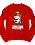 Funny Shalom Christmas Jumper | Festive Wreath and Santa Hat Design
