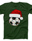 Christmas Football T-Shirt | Festive Santa Hat & Lights Soccer Tee