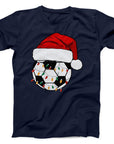 Christmas Football T-Shirt | Festive Santa Hat & Lights Soccer Tee