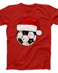 Christmas Football T-Shirt | Festive Santa Hat & Lights Soccer Tee
