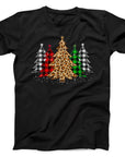 Leopard and Plaid Christmas Trees Christmas T-Shirt | Trendy Festive Holiday Tee