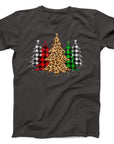 Leopard and Plaid Christmas Trees Christmas T-Shirt | Trendy Festive Holiday Tee