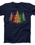 Leopard and Plaid Christmas Trees Christmas T-Shirt | Trendy Festive Holiday Tee