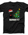 What? Christmas Cat T-Shirt | Funny Holiday Cat & Tree Design Tee