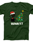 What? Christmas Cat T-Shirt | Funny Holiday Cat & Tree Design Tee