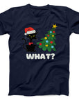 What? Christmas Cat T-Shirt | Funny Holiday Cat & Tree Design Tee