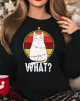 Funny Christmas Cat Jumper | "What?" Grumpy Cat Design