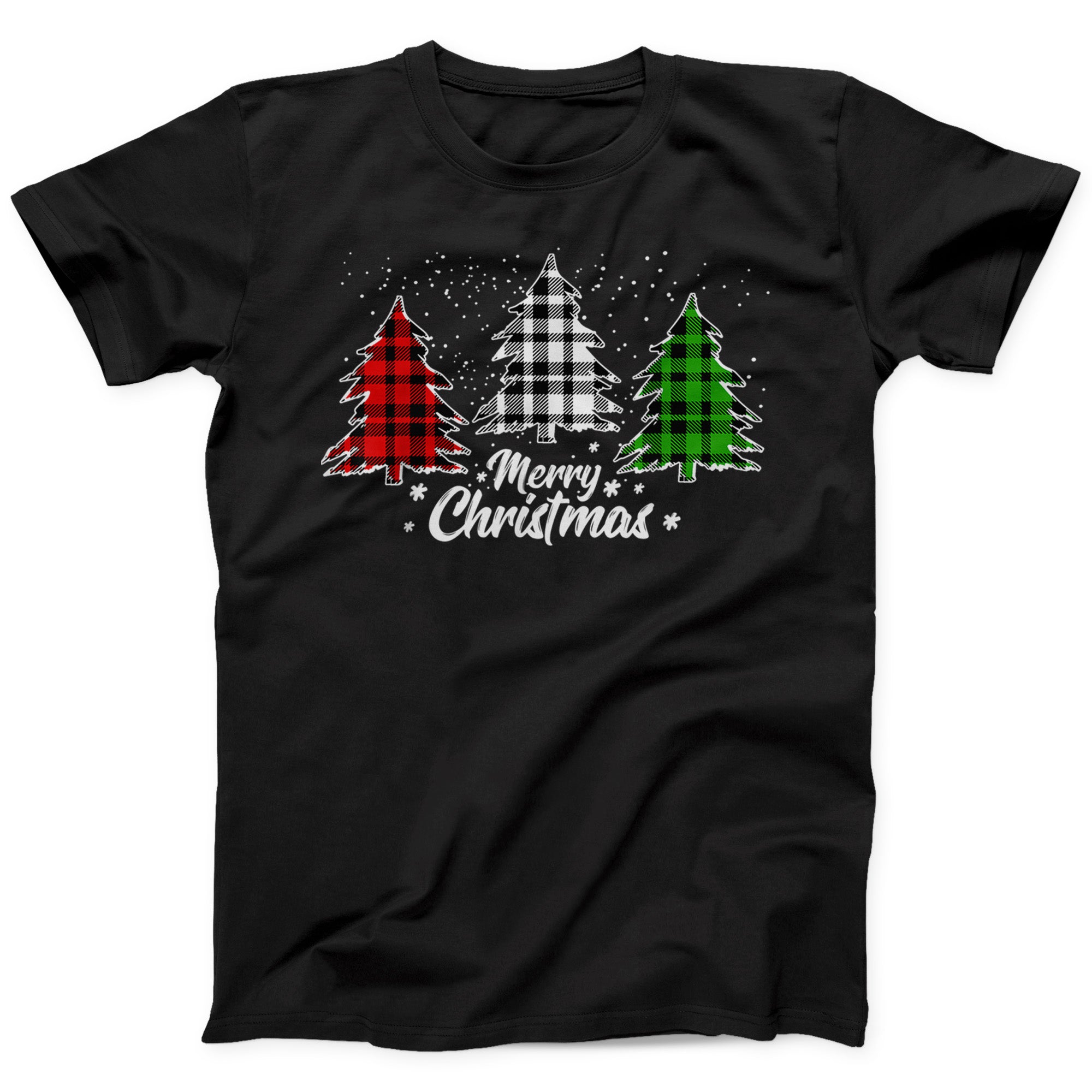 Plaid Christmas Trees T-Shirt | Festive Buffalo Check Holiday Tee