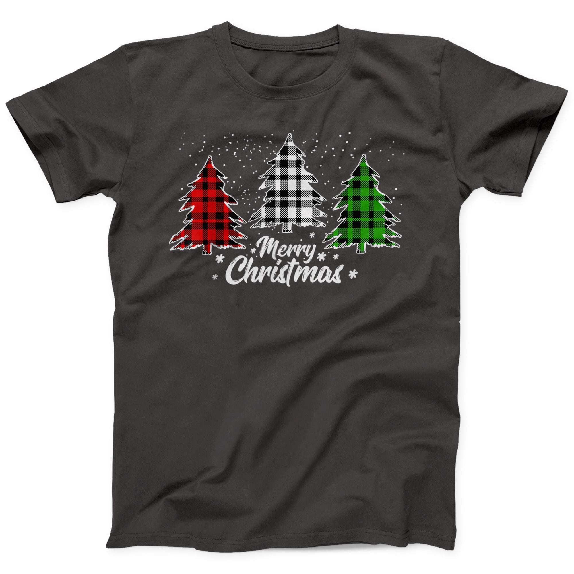 Plaid Christmas Trees T-Shirt | Festive Buffalo Check Holiday Tee